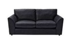 Alfie Leather Effect Large Sofa - Black